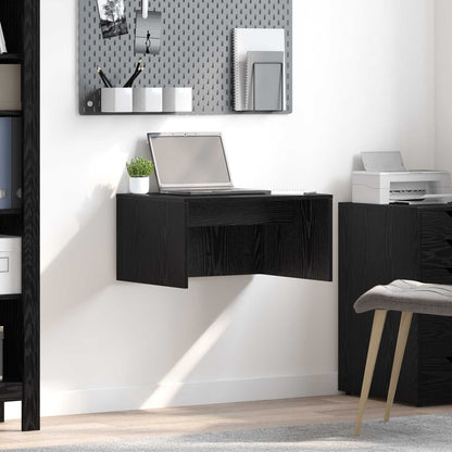 Wall-Mounted Desk Black Oak Engineered Wood 60 x 45 x 30 cm
