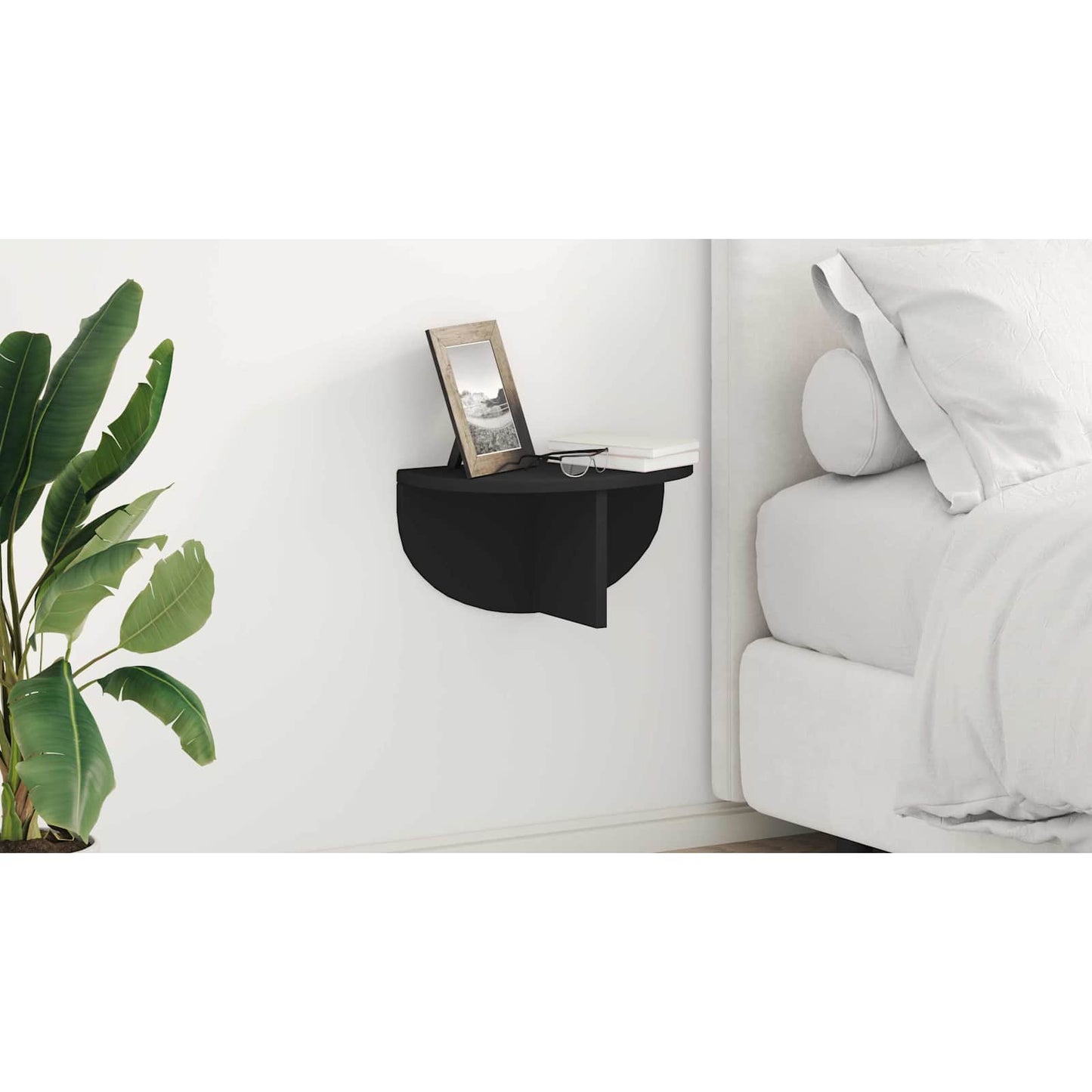 Wall Shelf Wall-mounted Black 38 x 19 x 19 cm Engineered Wood
