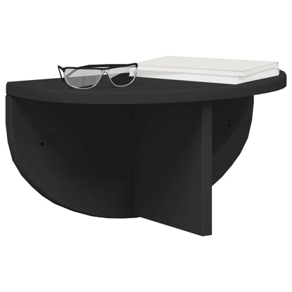 Wall Shelf 2 pcs Black 38 x 19 x 19 cm Engineered Wood