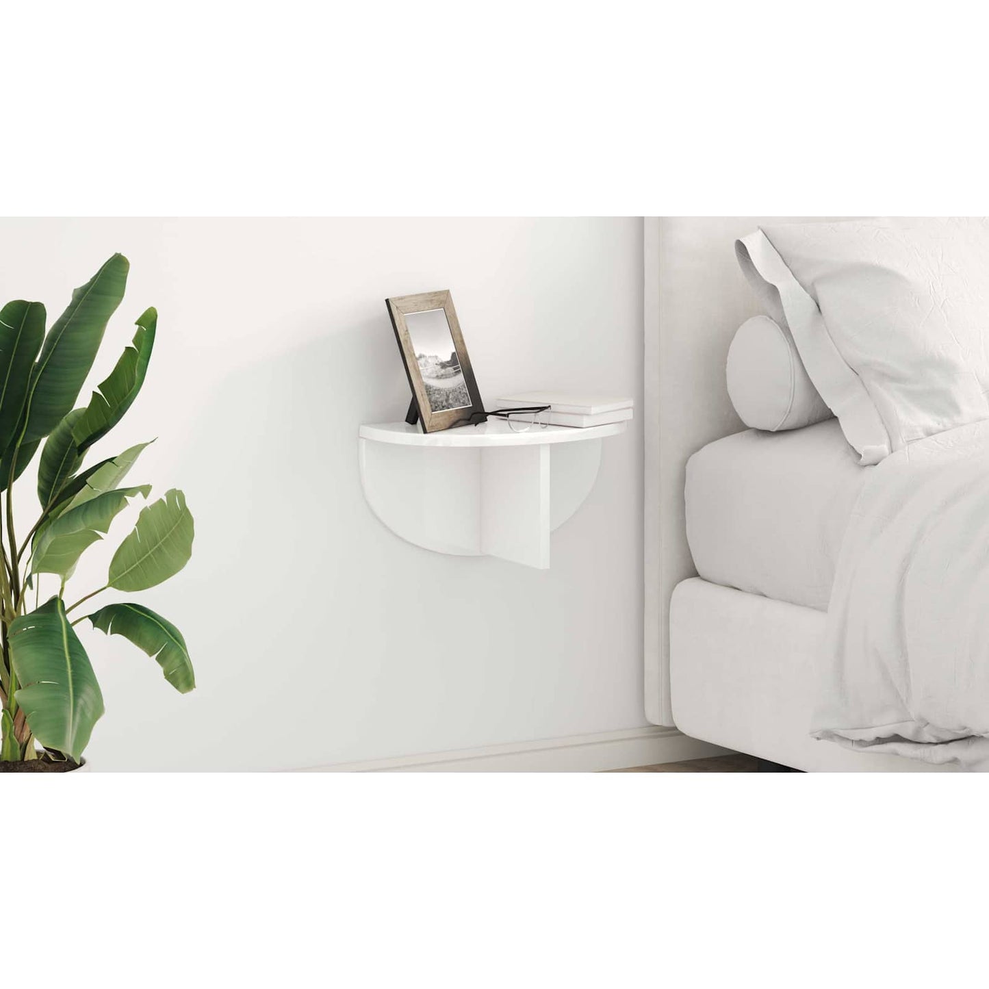Wall Shelf High Gloss White 38 x 19 x 19 cm Engineered Wood