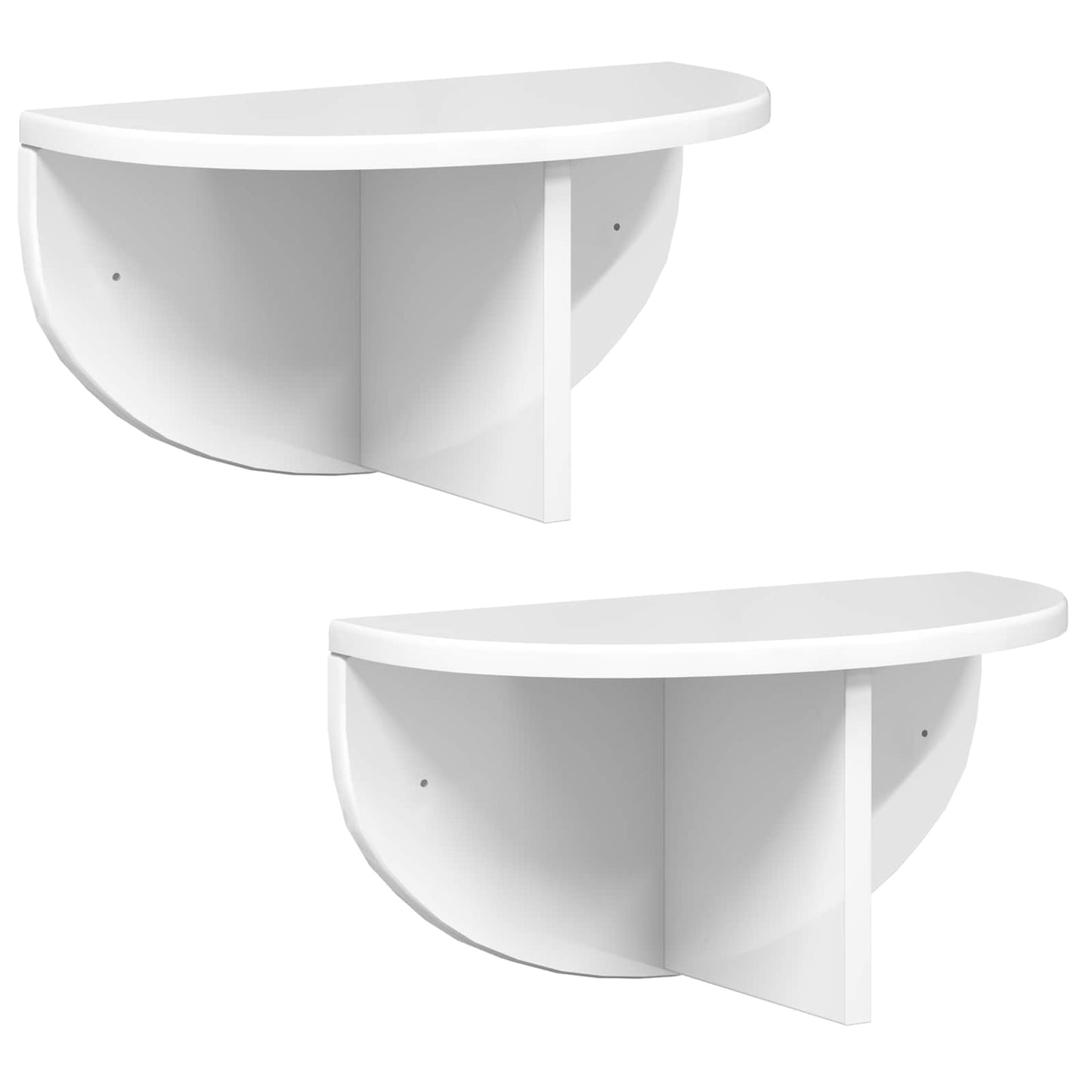 Wall Shelf Wall-mounted 2 pcs High Gloss White 38 x 19 x 19 cm