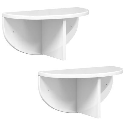 Wall Shelf Wall-mounted 2 pcs High Gloss White 38 x 19 x 19 cm