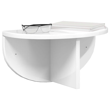 Wall Shelf Wall-mounted 2 pcs High Gloss White 38 x 19 x 19 cm