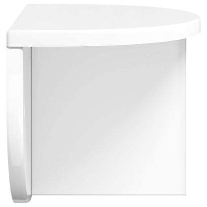 Wall Shelf Wall-mounted 2 pcs High Gloss White 38 x 19 x 19 cm