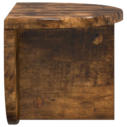 Wall Shelf 2 pcs Smoked Oak 38 x 19 x 19 cm Engineered Wood