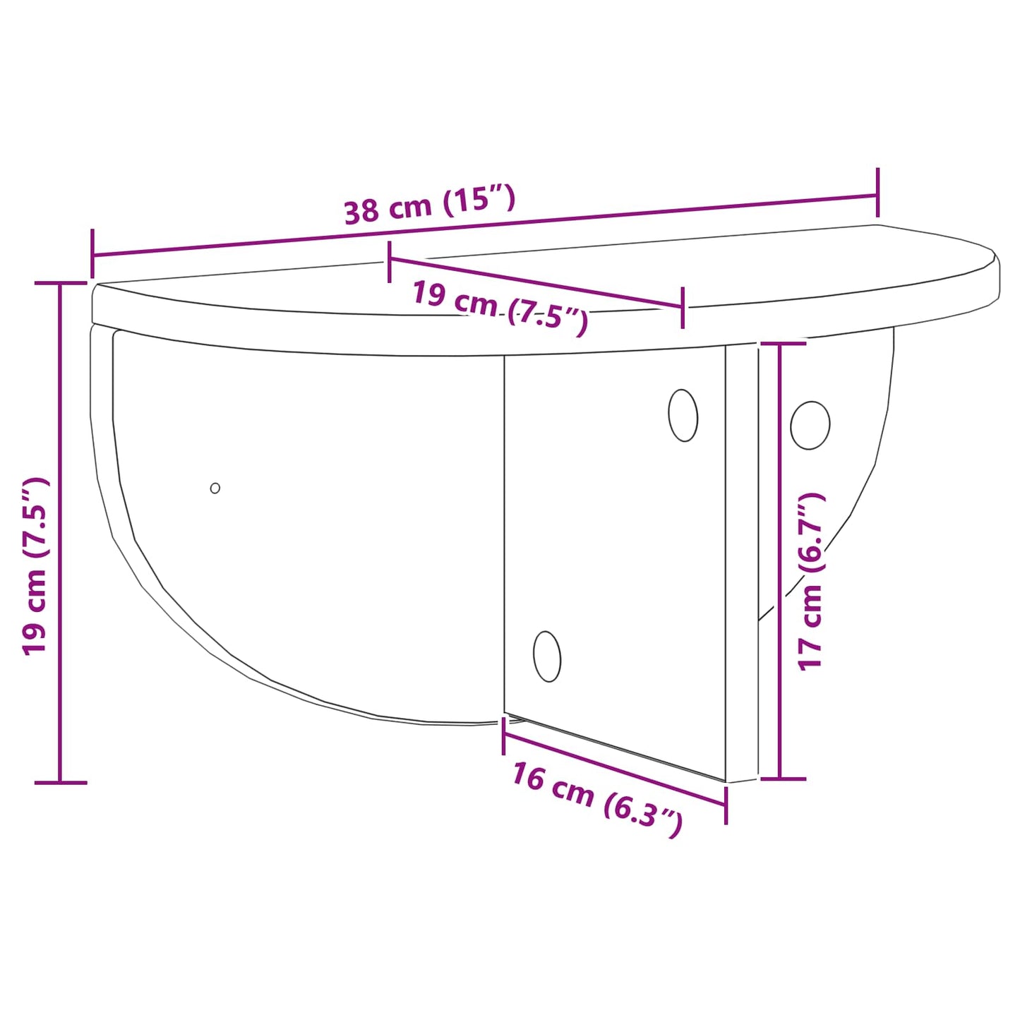 Wall Shelf Old Wood 38 x 19 x 19 cm Engineered Wood