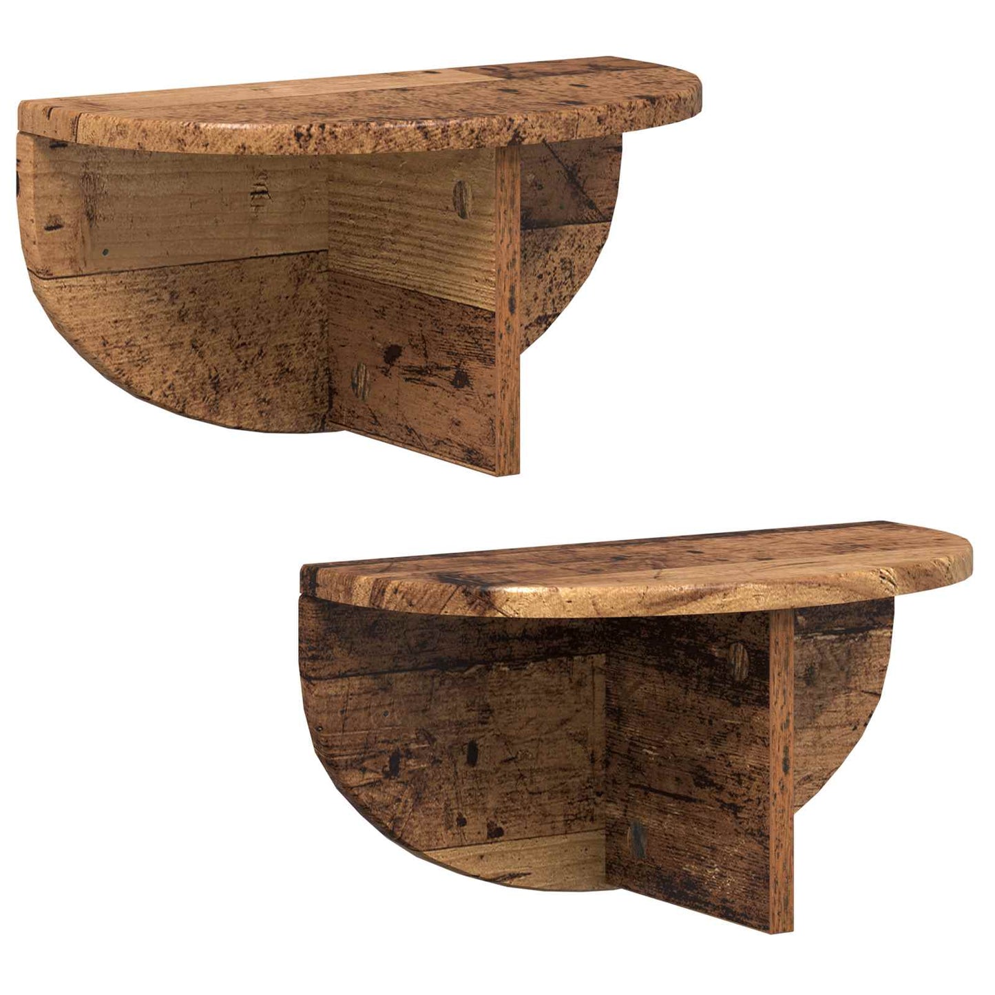 Wall Shelf 2 pcs Old Wood 38 x 19 x 19 cm Engineered Wood