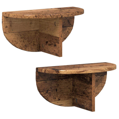 Wall Shelf 2 pcs Old Wood 38 x 19 x 19 cm Engineered Wood