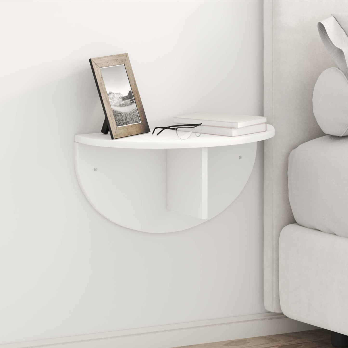 Wall Shelf Wall-mounted White 48 x 24 x 24 cm Engineered Wood