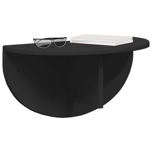 Wall Shelf Wall-mounted Black 48 x 24 x 24 cm Engineered Wood