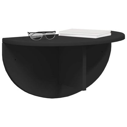 Wall Shelf Wall-Mounted Black 48 x 24 x 24 cm Engineered Wood