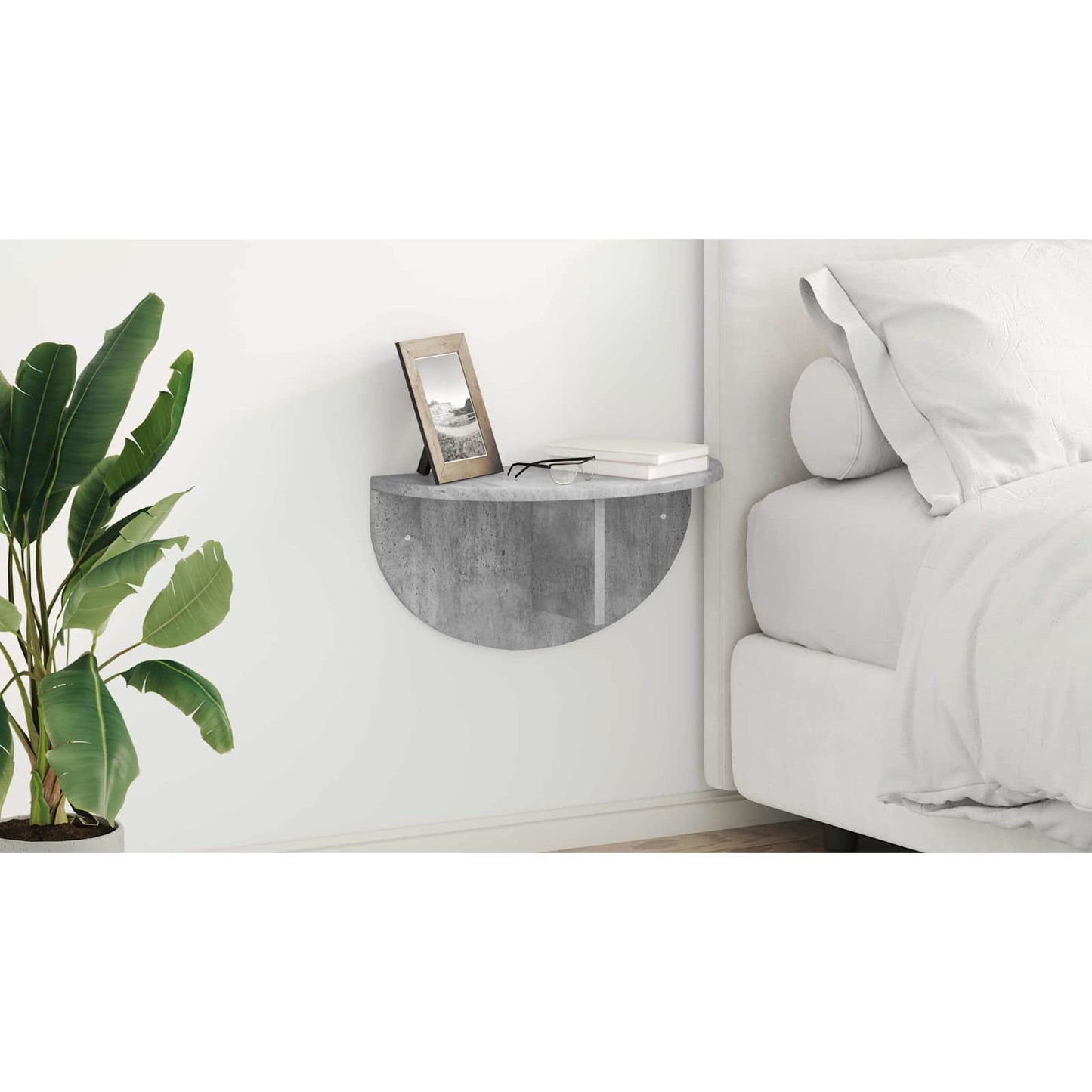 Wall Shelf 2 pcs Concrete Grey 48 x 24 x 24 cm Engineered Wood