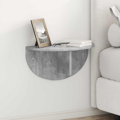 Wall Shelf 2 pcs Concrete Grey 48 x 24 x 24 cm Engineered Wood