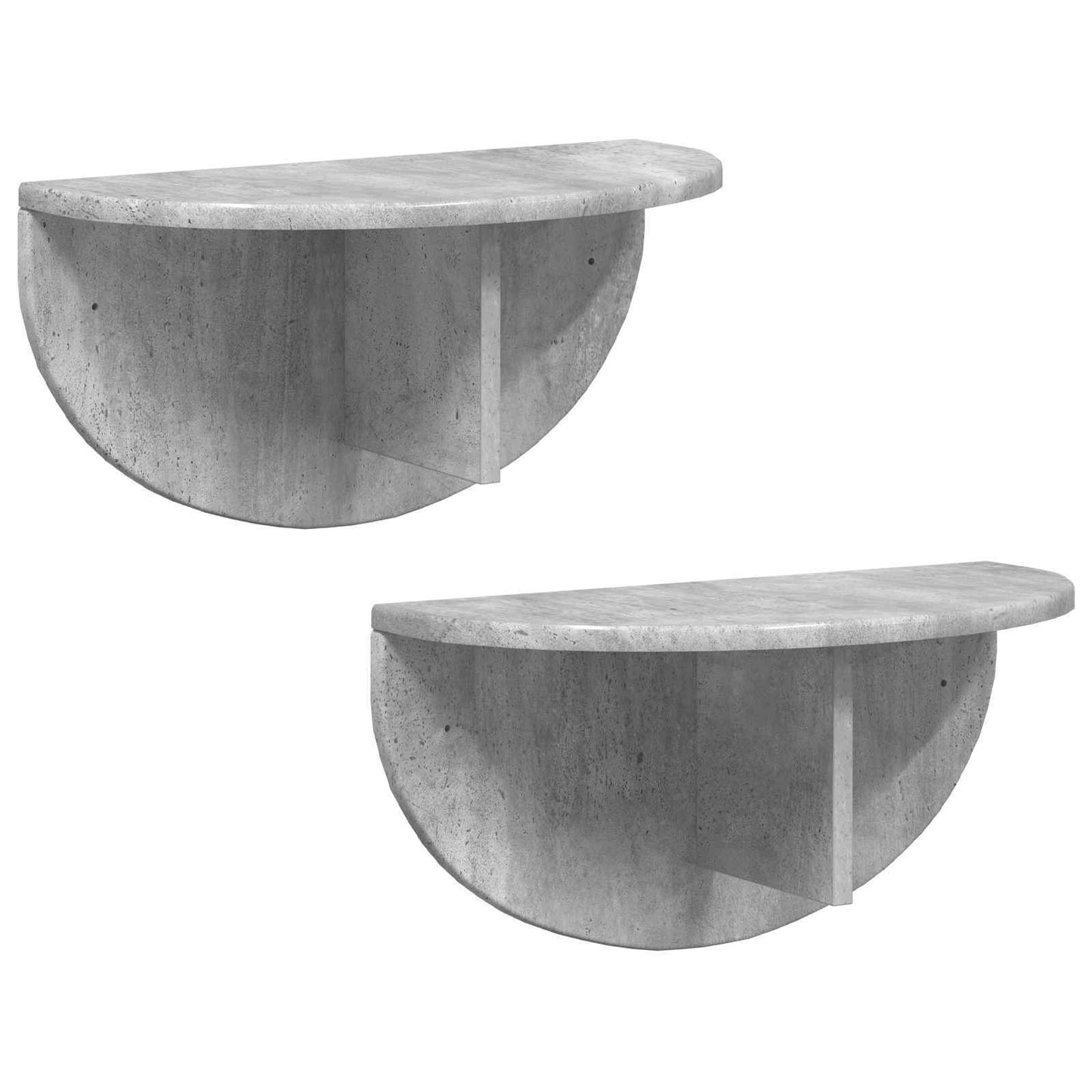Wall Shelf 2 pcs Concrete Grey 48 x 24 x 24 cm Engineered Wood