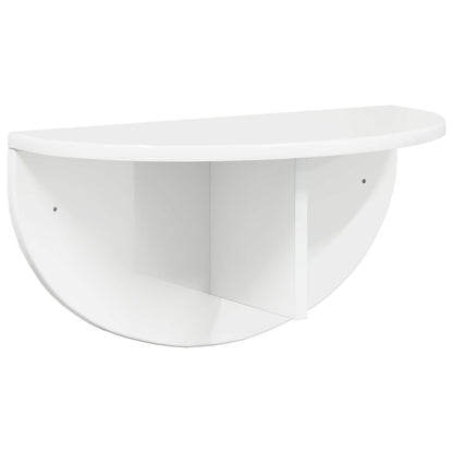 Wall Shelf Wall-Mounted High Gloss White 48 x 24 x 24 cm