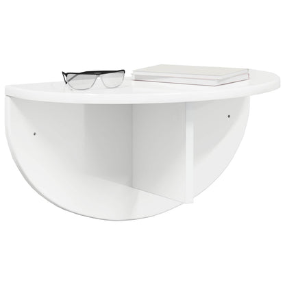 Wall Shelf Wall-Mounted High Gloss White 48 x 24 x 24 cm