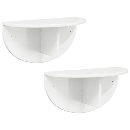 Wall Shelf Wall-mounted 2 pcs High Gloss White 48 x 24 x 24 cm
