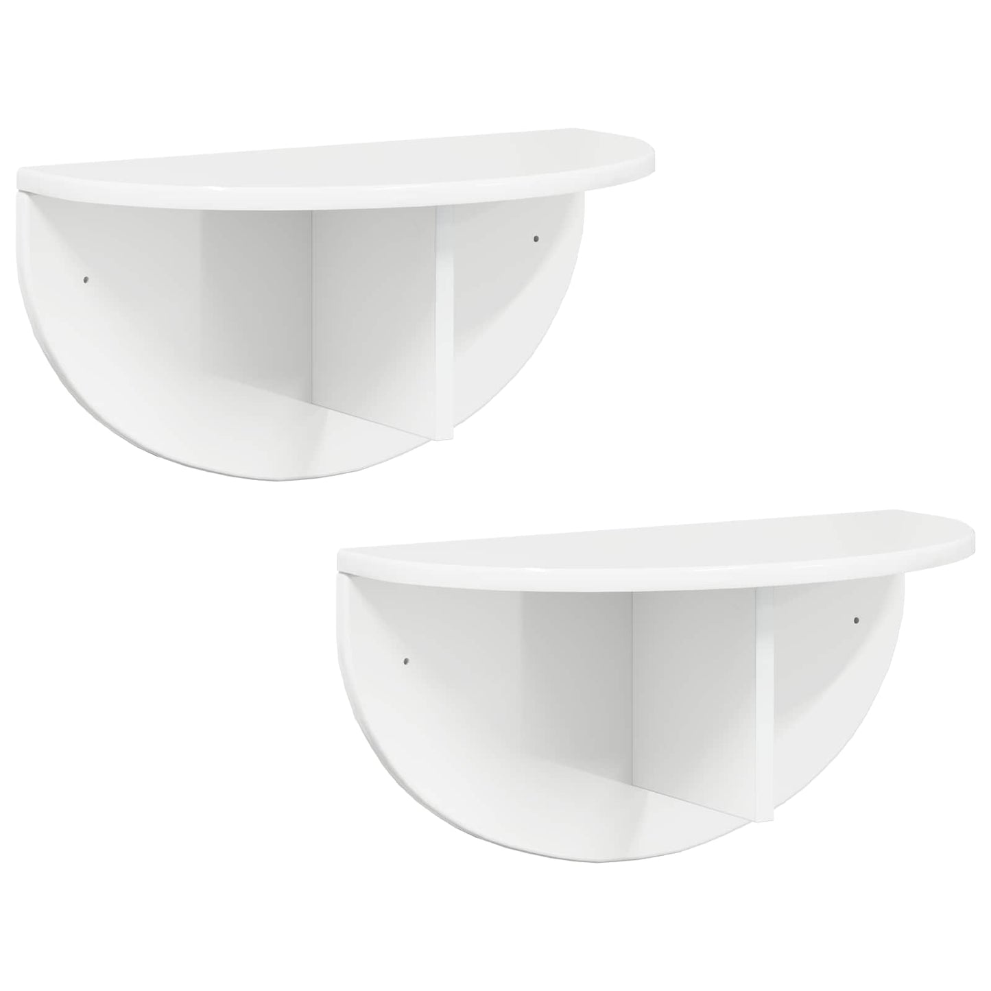 Wall Shelf Wall-mounted 2 pcs High Gloss White 48 x 24 x 24 cm