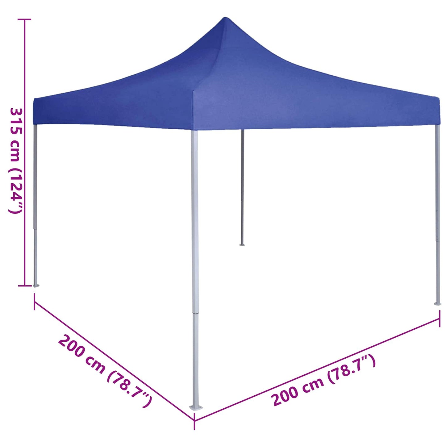 Party Tent Folding Blue 200 x 200 x 315 cm Oxford Fabric