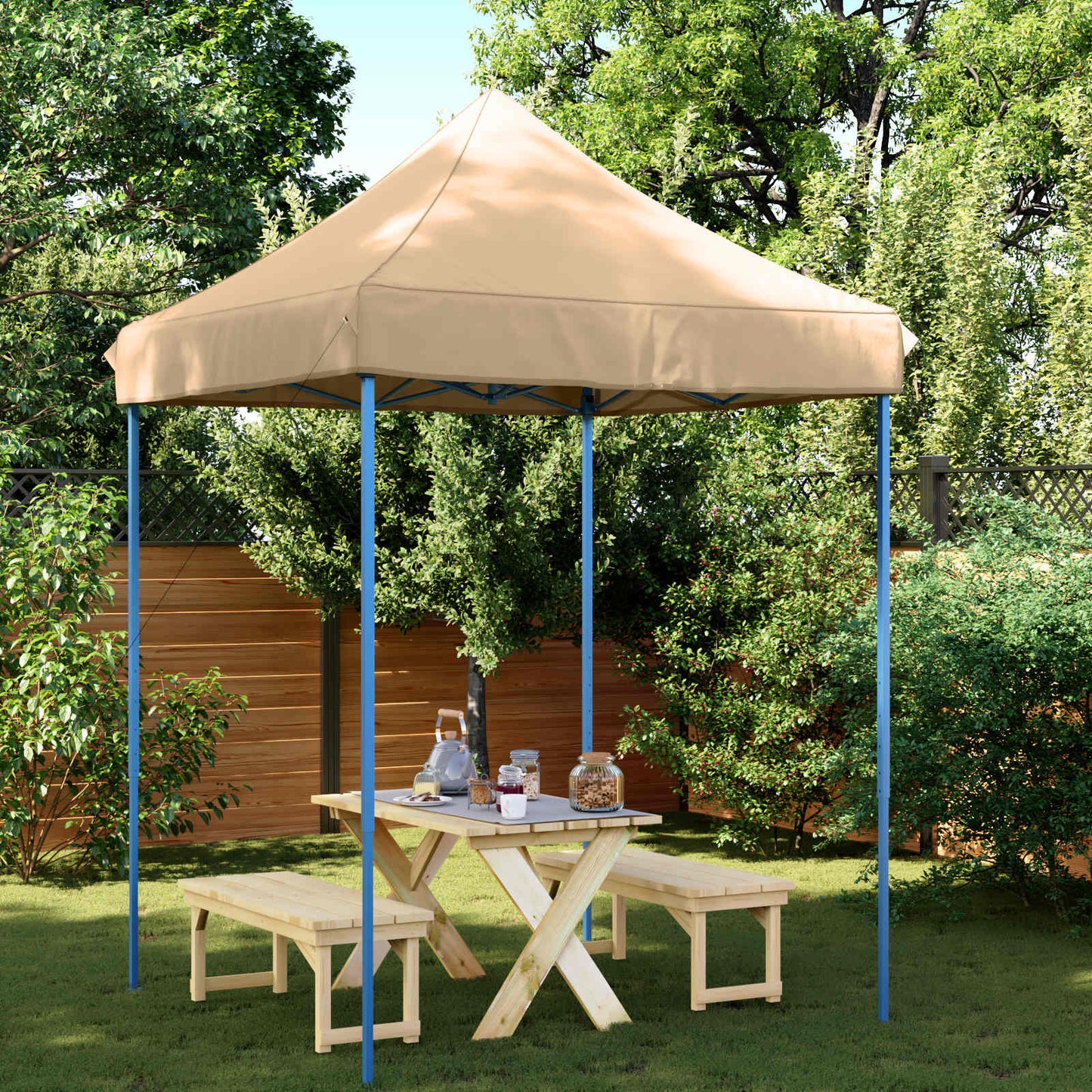 Party Tent Folding Beige 200 x 200 x 306 cm Oxford Fabric