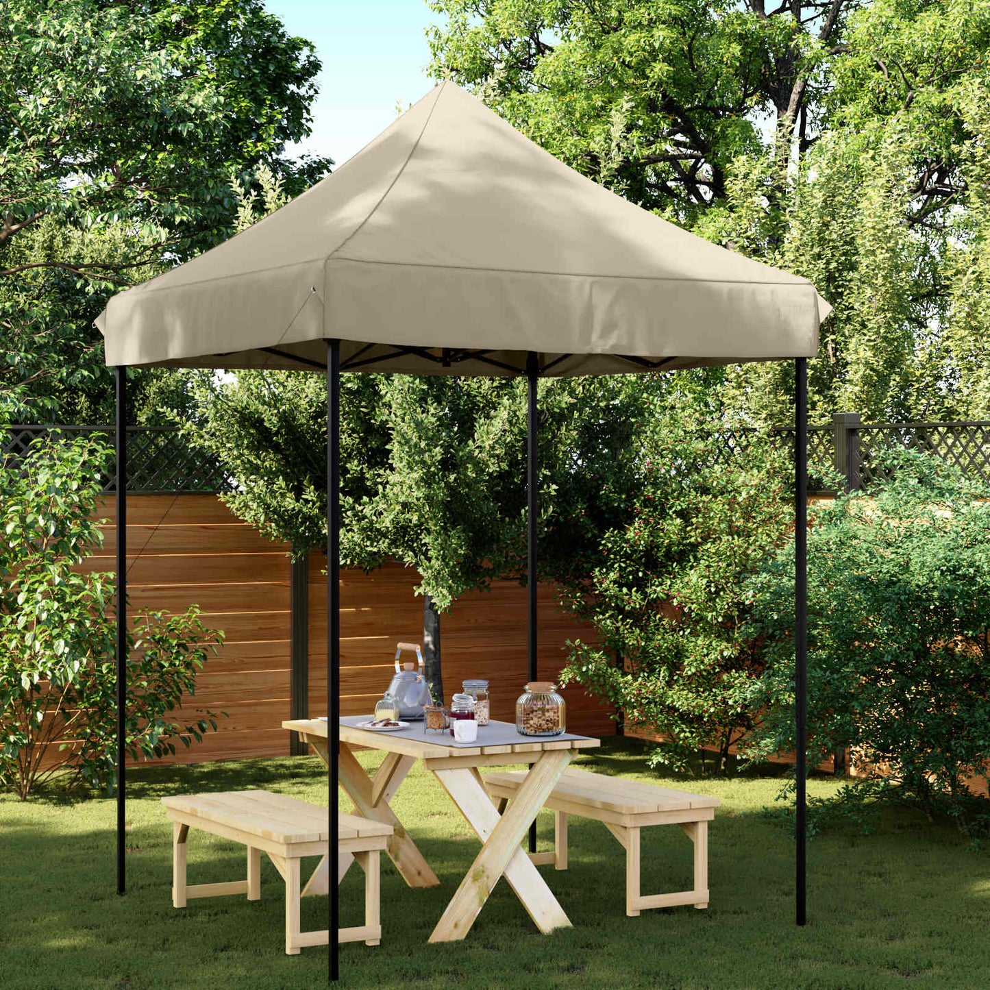 Party Tent Folding Taupe 200 x 200 x 306 cm Oxford Fabric