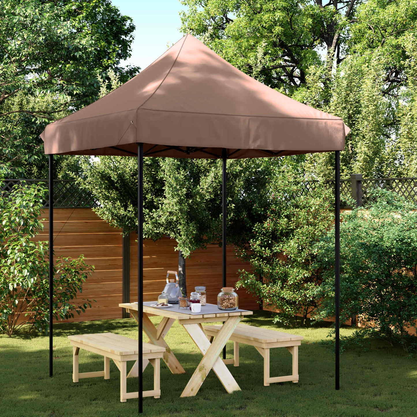 Party Tent Folding Brown 200 x 200 x 306 cm Oxford Fabric