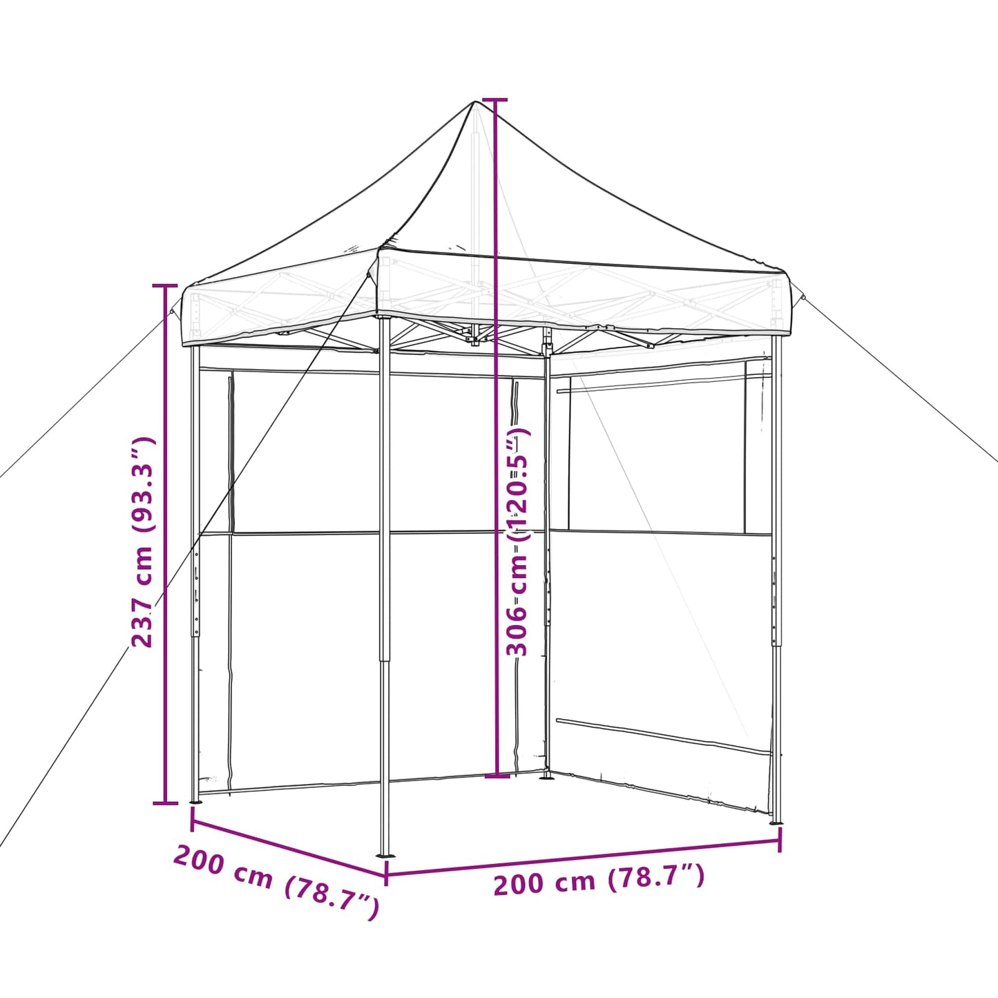 Party Tent Folding Taupe 200 x 200 x 306 cm Oxford Fabric