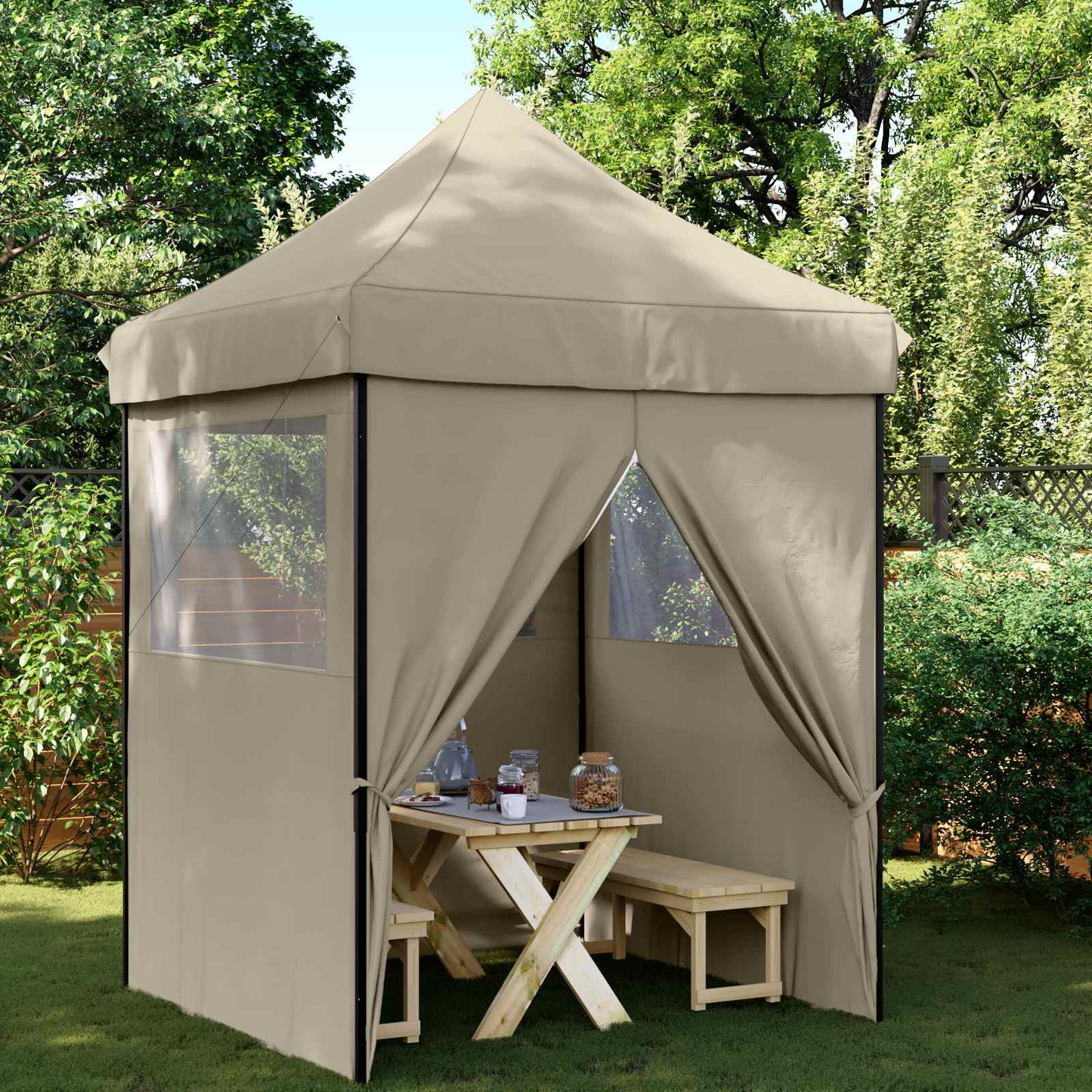 Party Tent Folding Taupe 200 x 200 x 306 cm Oxford Fabric