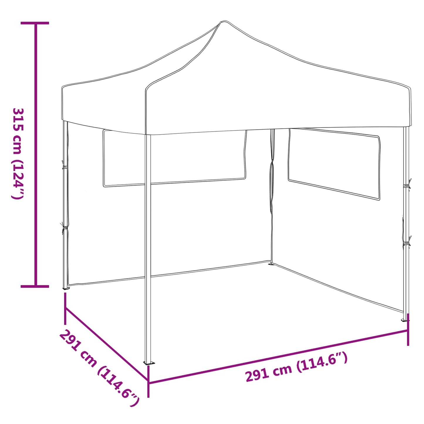 Party Tent Folding Anthracite 291 x 291 x 315 cm Oxford Fabric