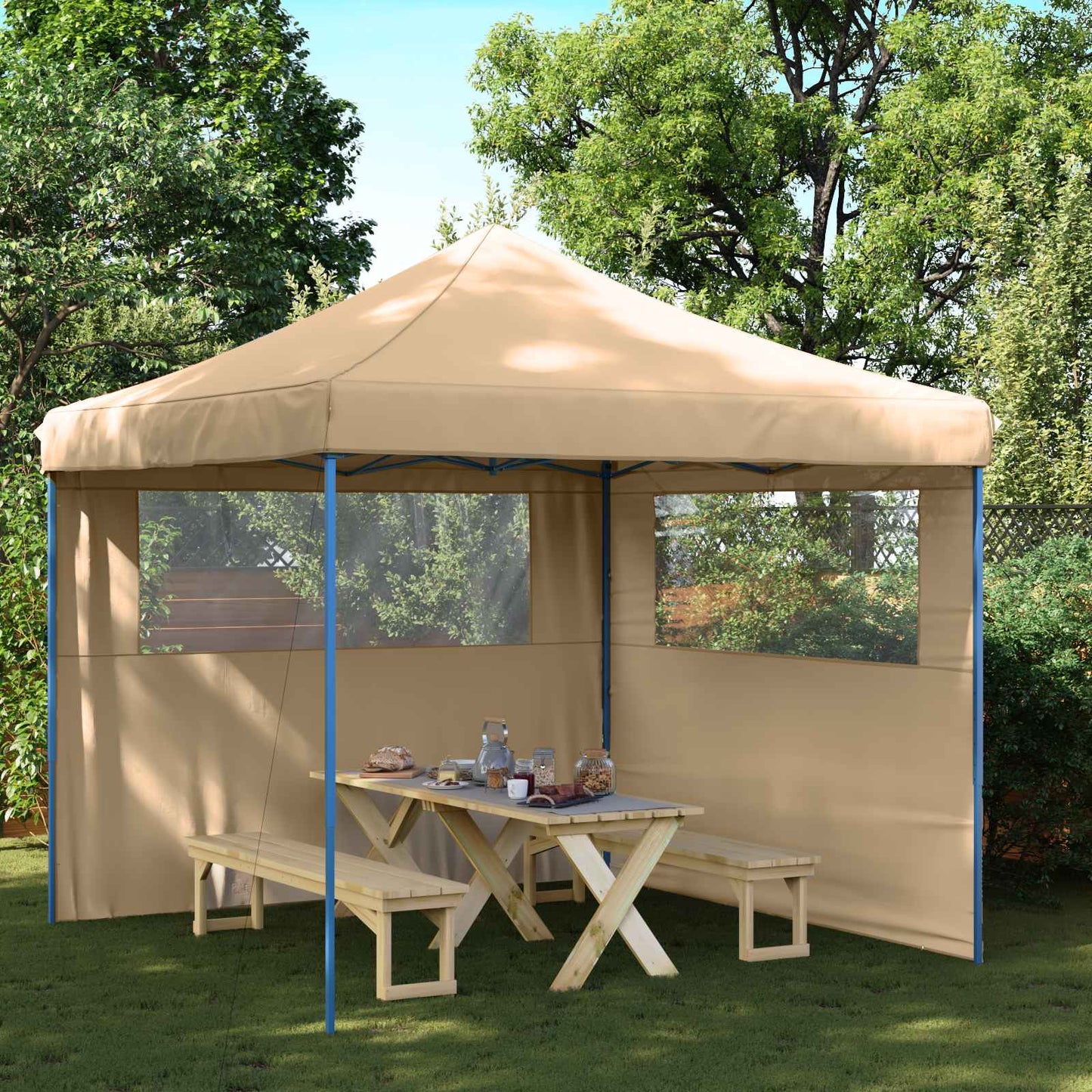 Party Tent Folding Beige 292 x 292 x 315 cm Oxford Fabric