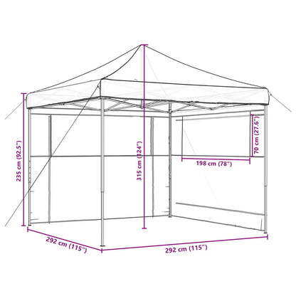 Party Tent Folding Beige 292 x 292 x 315 cm Oxford Fabric