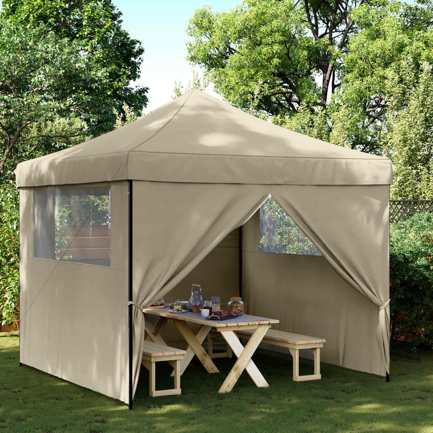 Party Tent Folding Taupe 292 x 292 x 315 cm Oxford Fabric