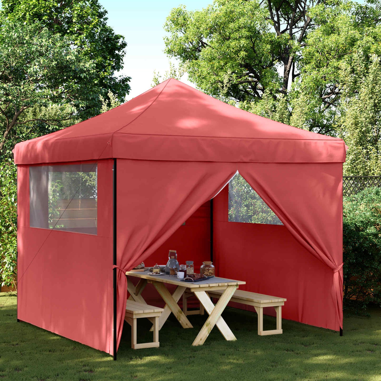 Party Tent Folding Burgundy 292 x 292 x 315 cm Oxford Fabric