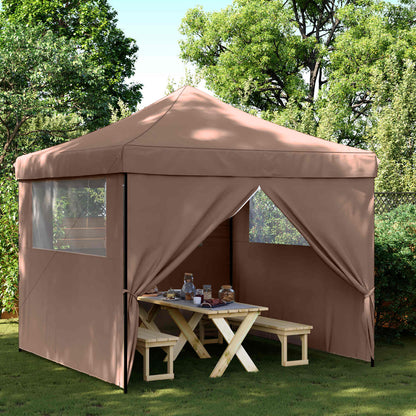 Party Tent Folding Brown 292 x 292 x 315 cm Oxford Fabric