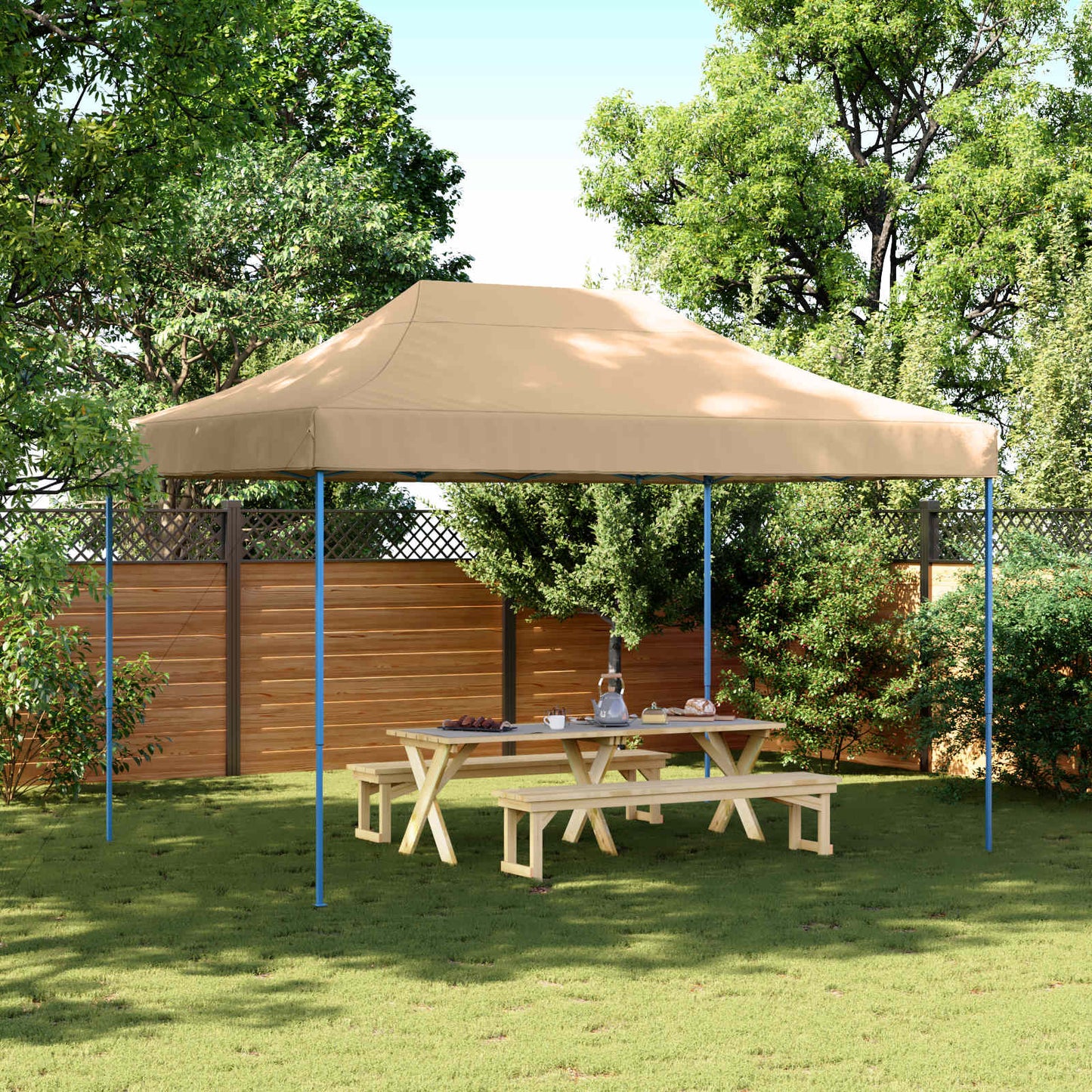 Party Tent Folding Beige 279 x 410 x 315 cm Oxford Fabric