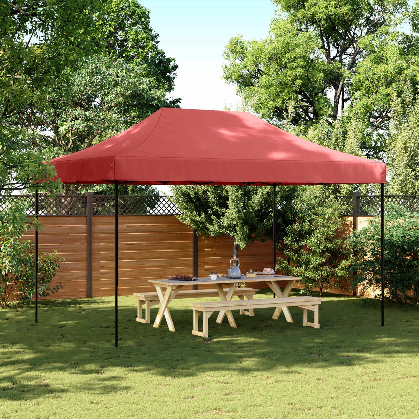 Party Tent Folding Burgundy 292 x 440 x 315 cm Oxford Fabric