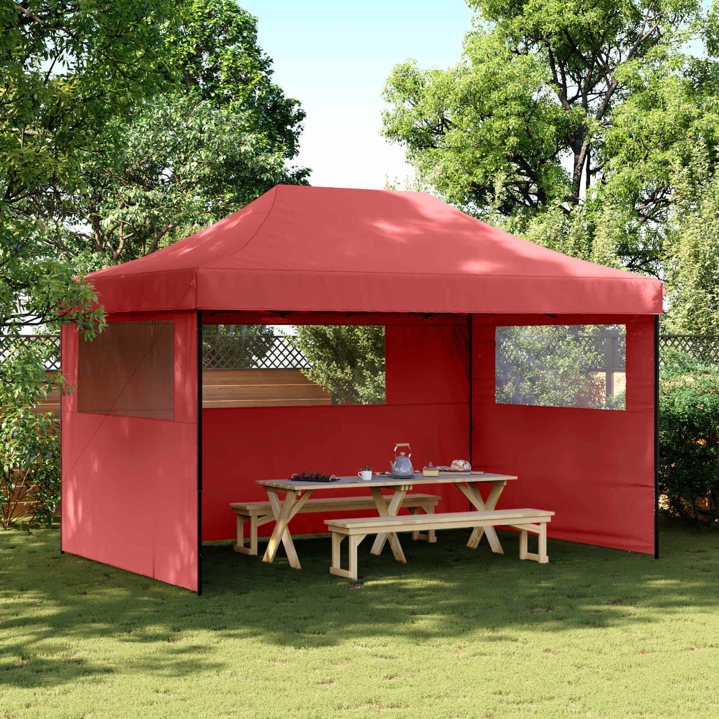 Party Tent Folding Burgundy 292 x 440 x 315 cm Oxford Fabric
