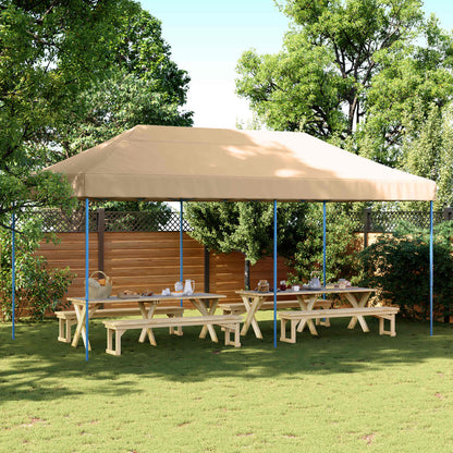 Party Tent Folding Beige 292 x 580 x 315 cm Oxford Fabric