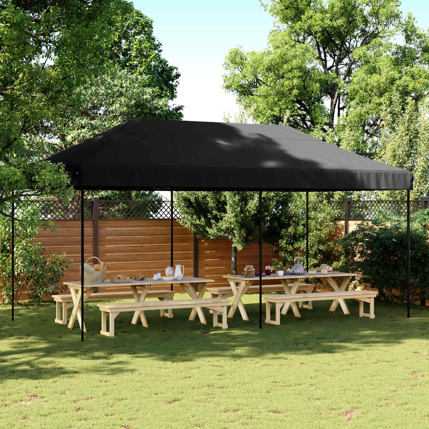 Party Tent Folding Black 292 x 580 x 315 cm Oxford Fabric
