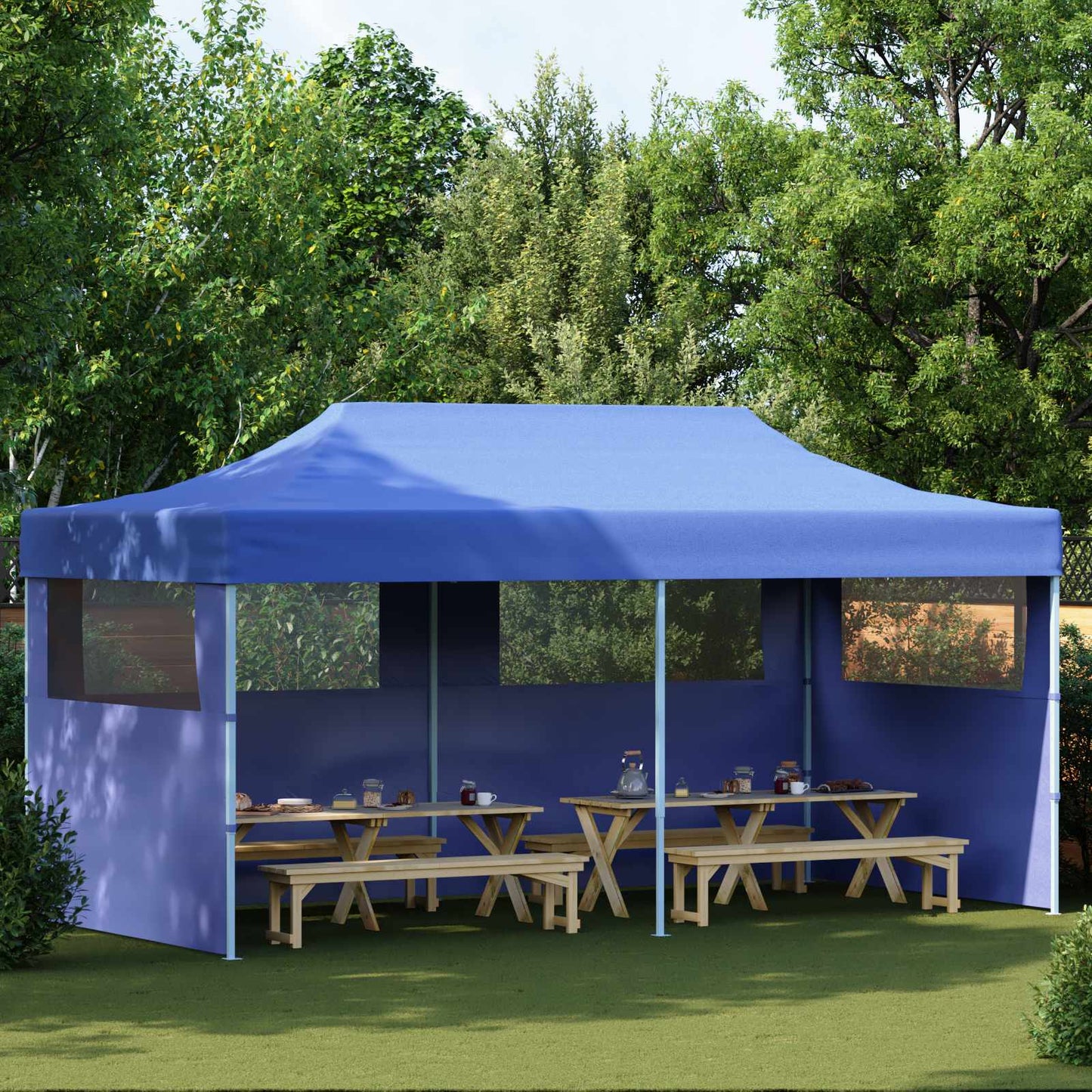 Party Tent Folding Blue 291 x 580 x 315 cm Oxford Fabric
