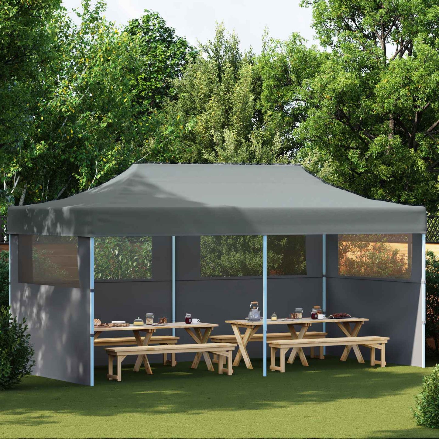 Party Tent Folding Anthracite 291 x 580 x 315 cm Oxford Fabric