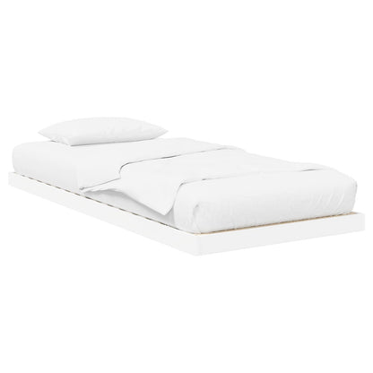 Floor Bed Frame White 75 x 190 cm Engineered Wood
