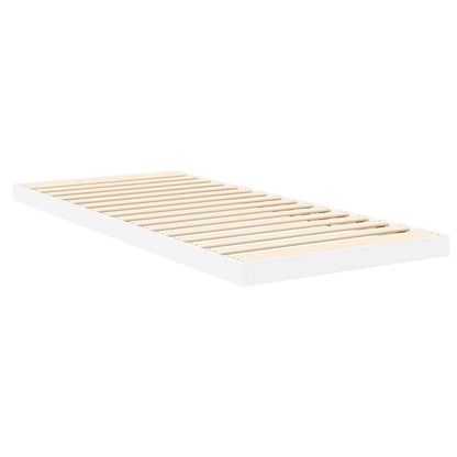 Floor Bed Frame White 75 x 190 cm Engineered Wood