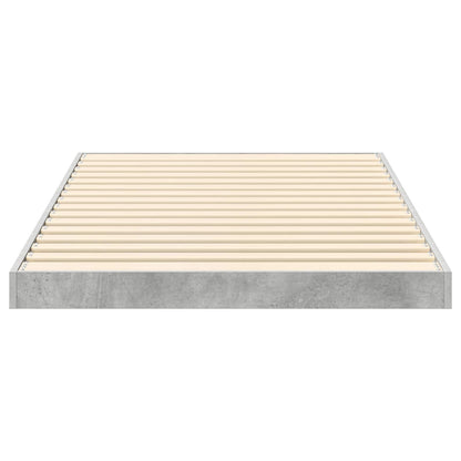 Floor Bed Frame Concrete Grey 75 x 190 cm Engineered Wood