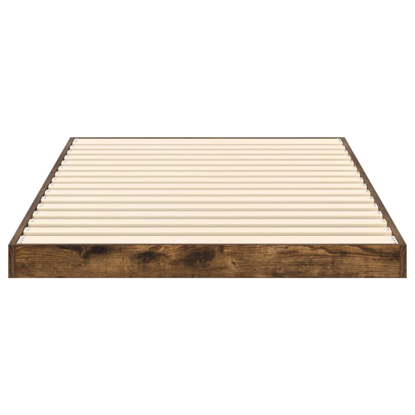 Floor Bed Frame Smoked Oak 75 x 190 cm Engineered Wood