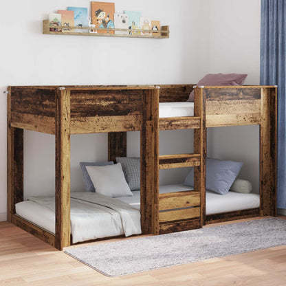 Floor Bed Frame Old Wood 75 x 190 cm Engineered Wood