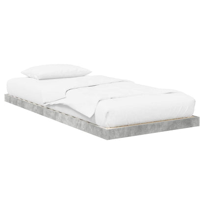 Floor Bed Frame Concrete Grey 90 x 190 cm Engineered Wood