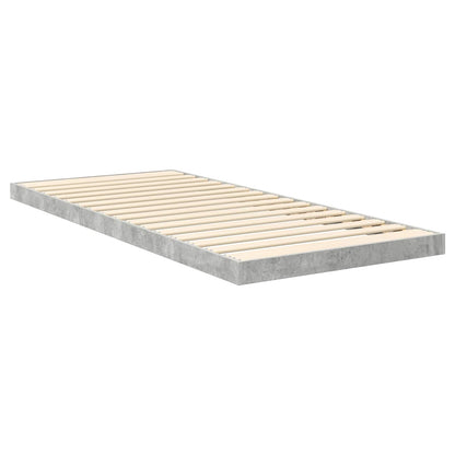 Floor Bed Frame Concrete Grey 90 x 190 cm Engineered Wood