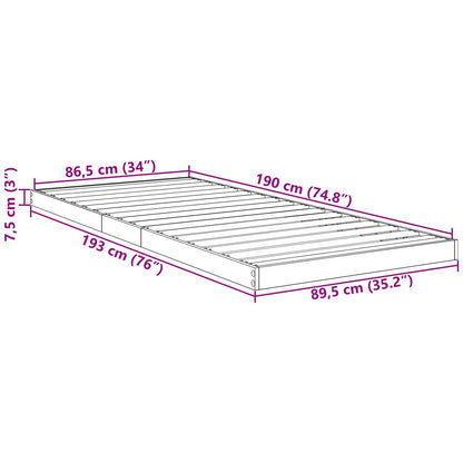 Floor Bed Frame Grey Sonoma 90 x 190 cm Engineered Wood