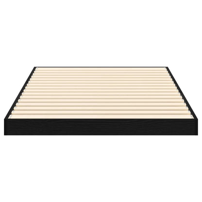 Floor Bed Frame Black Oak 80 x 200 cm Engineered Wood